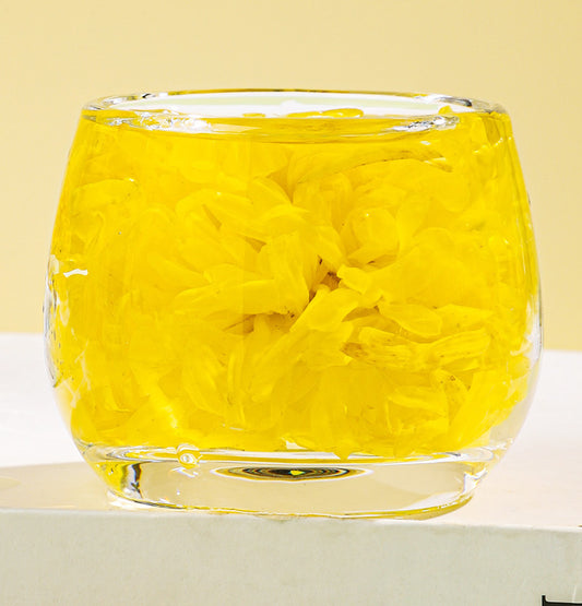 Royal Golden Chrysanthemum - a cup of freshly brewed tea for daily conditioning and radiance