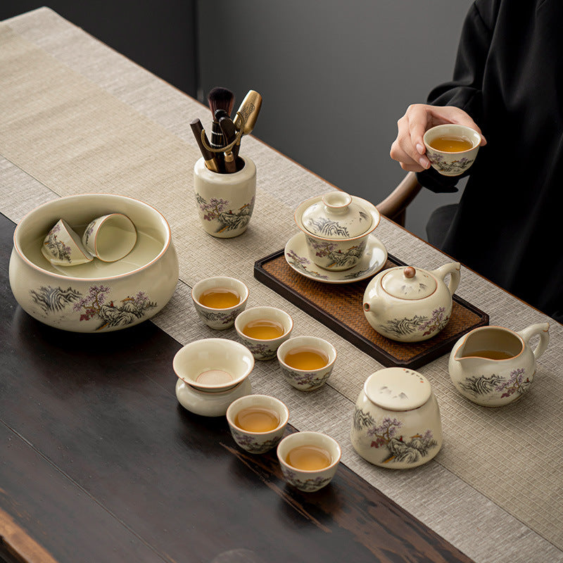Ru Kiln Kung Fu Tea Set – Porcelain Gift Set for 6