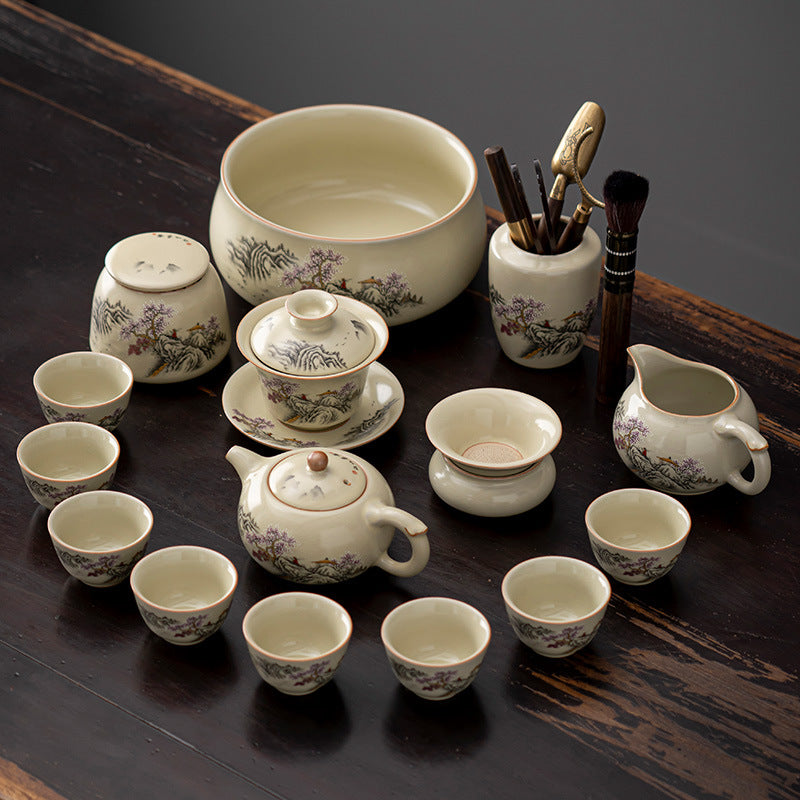 Ru Kiln Kung Fu Tea Set – Porcelain Gift Set for 6