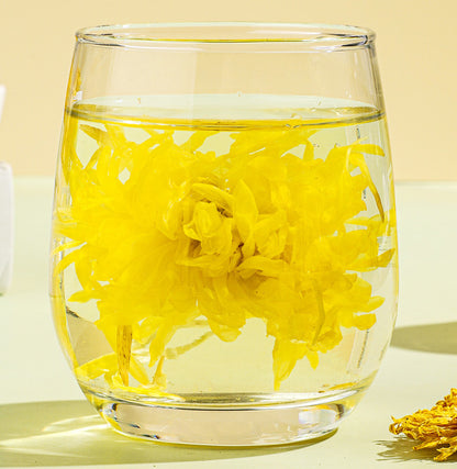 Royal Golden Chrysanthemum - a cup of freshly brewed tea for daily conditioning and radiance